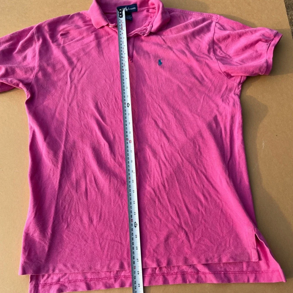 Ralph Lauren Polo Shirt Mens Size M Pink Casual Classic Fit Short Sleeve Pony
